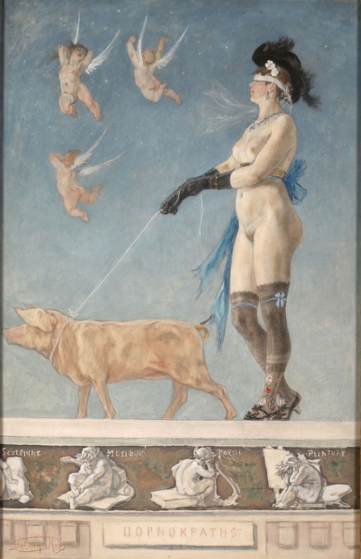 菲利西安 · 羅普斯 ( Félicien Rops ) 19 世紀比利時象徵主義藝術家...